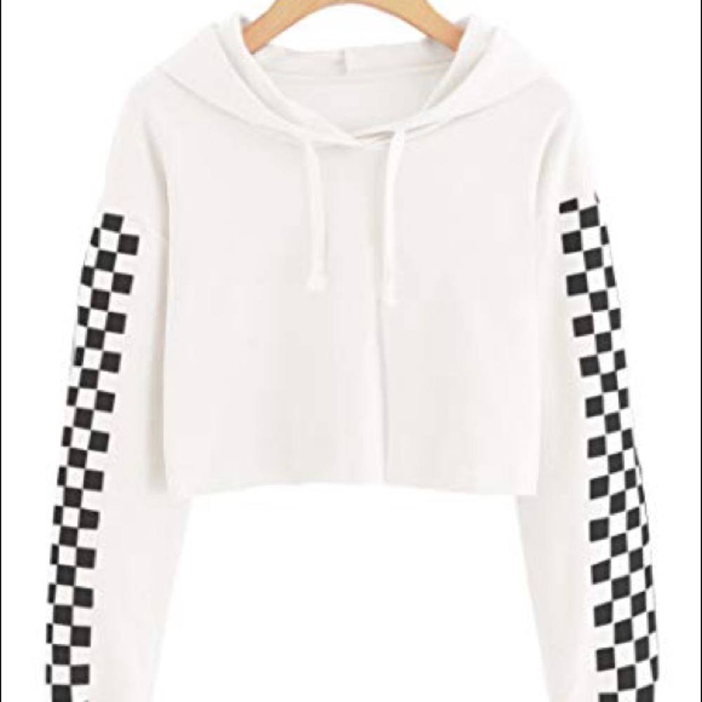 ◼️◻️Checkered Hoodie Crop Top◼️◻️